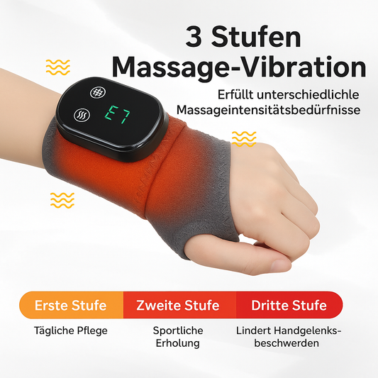 Elektrische Handgelenk-Heizbandage – Handgelenkstütze mit elektrischer Vibrationsmassage, Wärmefunktion, heißer Kompression gegen Arthritis
