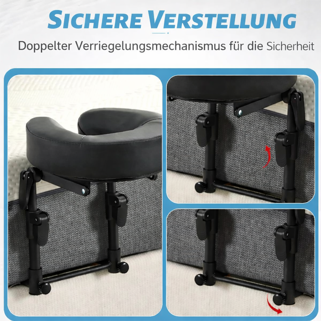 Massage-Kopfstütze fürs Bett, verstellbarer Massageaufsatz für Matratzen, Kissen für Bauchlage nach Augen-OP