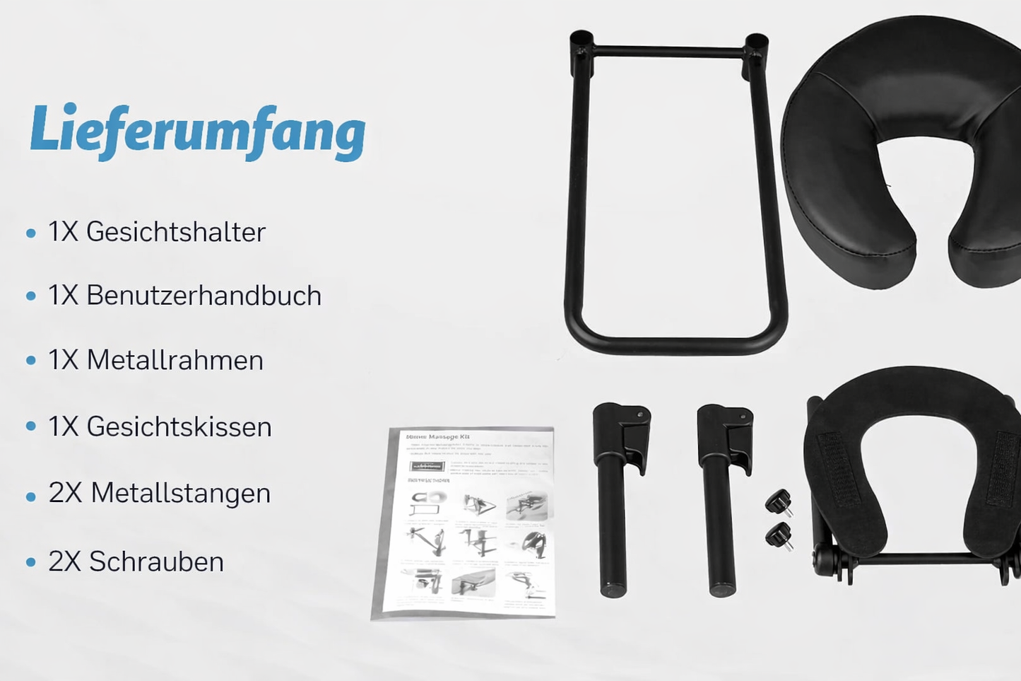 Massage-Kopfstütze fürs Bett, verstellbarer Massageaufsatz für Matratzen, Kissen für Bauchlage nach Augen-OP